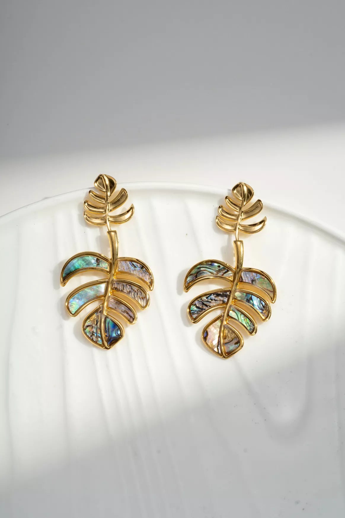 Boucles d’oreilles feuille tropicale