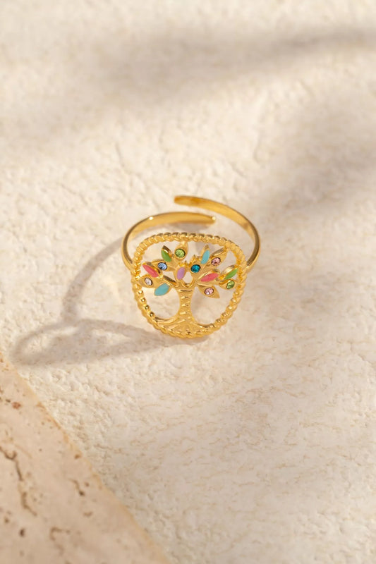 Bague Arbre de Vie Colorée Énergisante Symbolique Nature