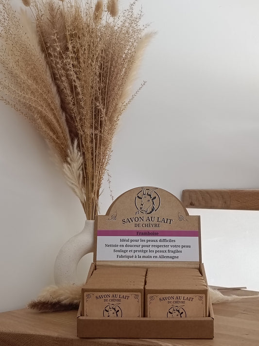 Savon Lait De Chèvre Framboise.