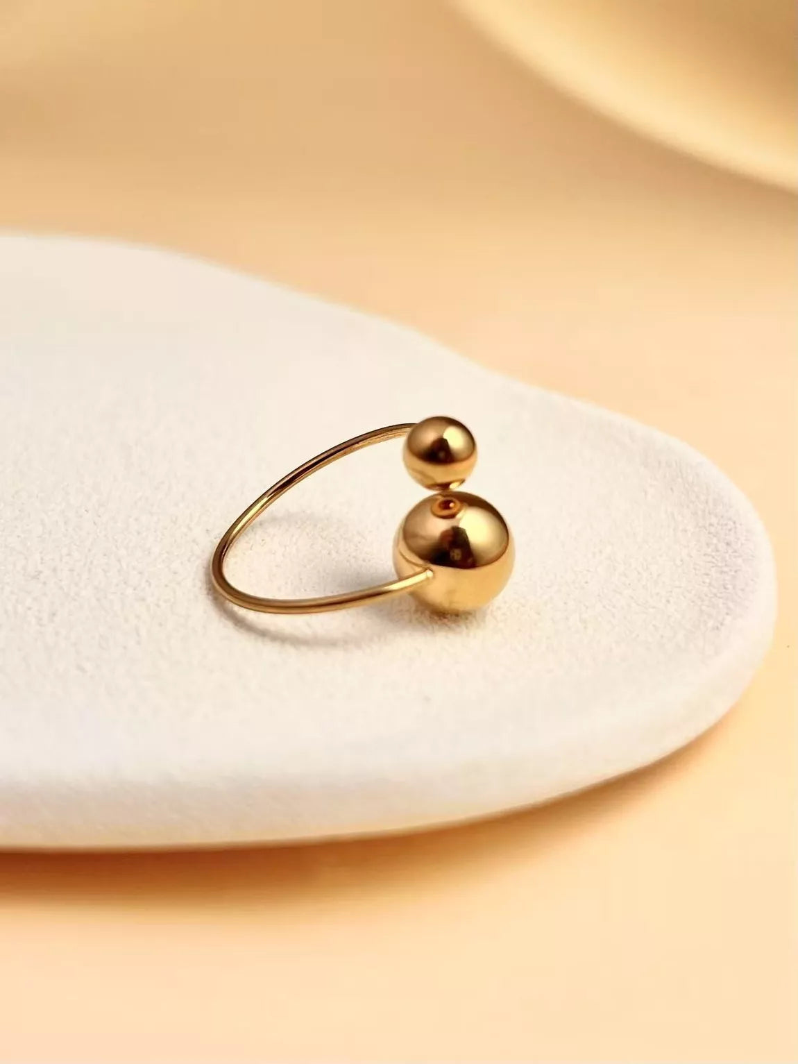 Bague Boules Minimaliste Or