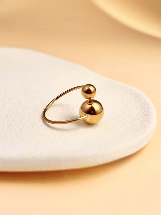 Bague Boules Minimaliste Or