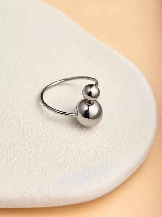 Bague Boules Minimaliste Argent