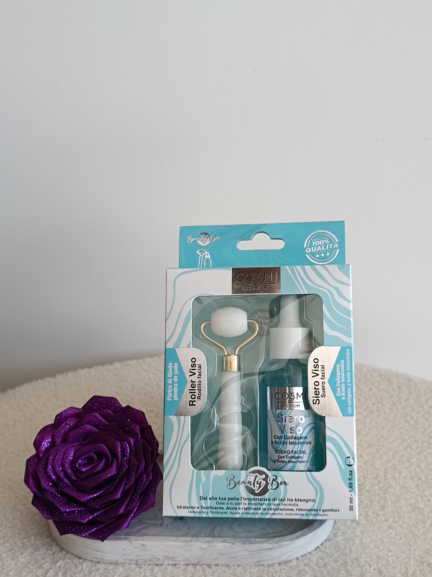 KIT SERUM + ROLLER VISAGE ET COU Bleu