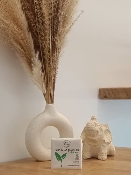Savon solide au Lait d’Ânesse BIO et Aloé Vera BIO