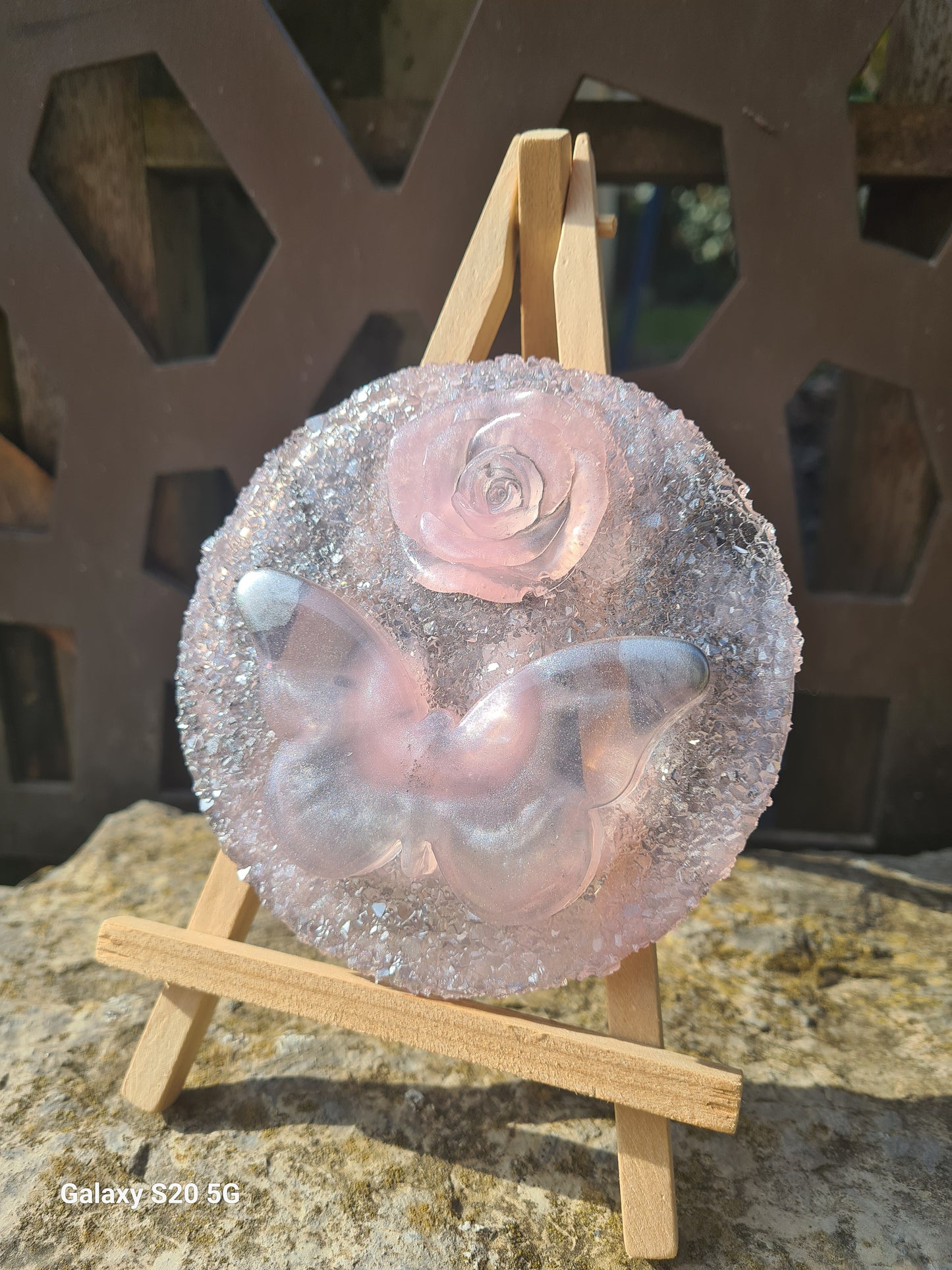Plateau papillon et rose