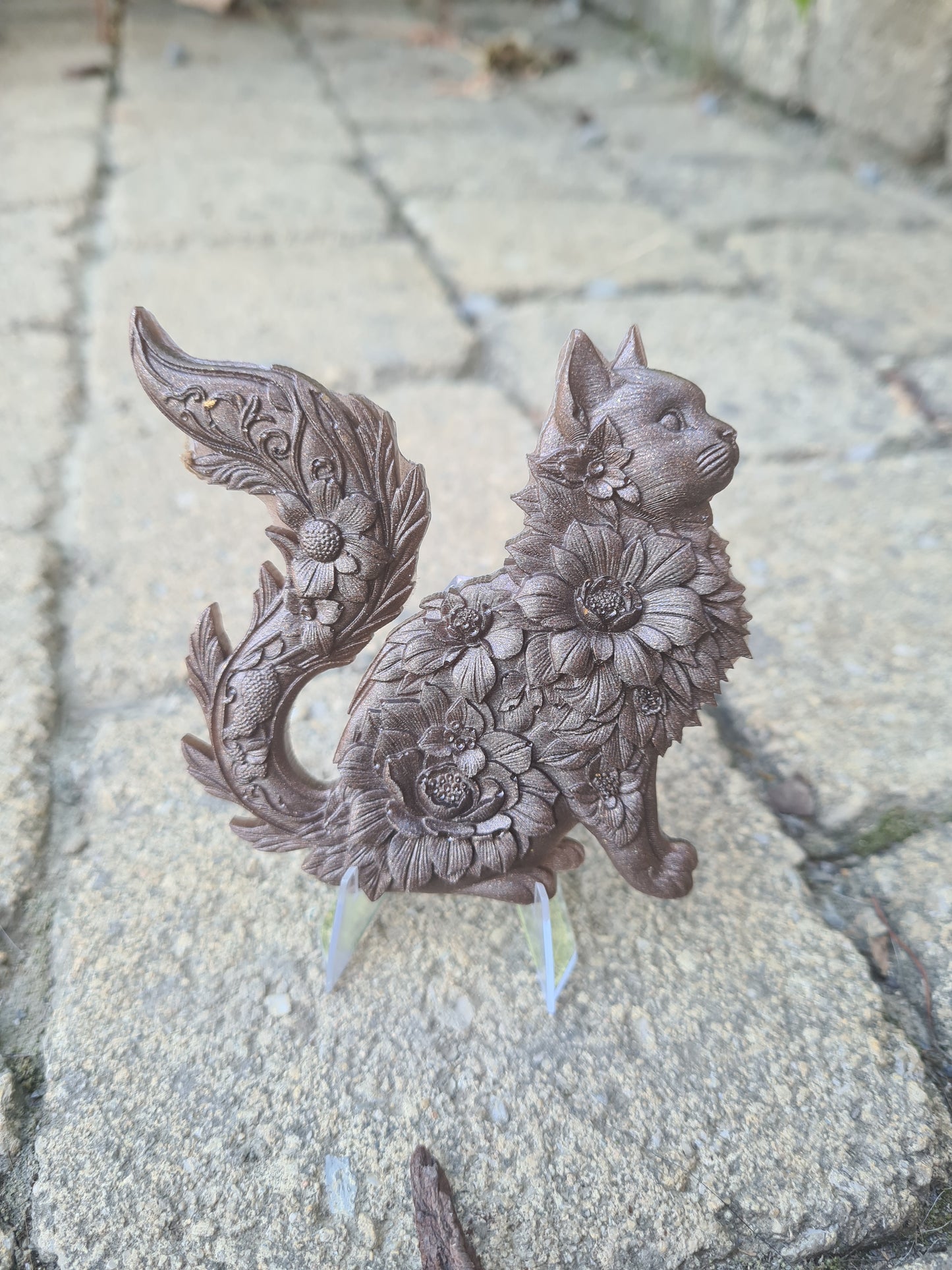 Chat fleurs