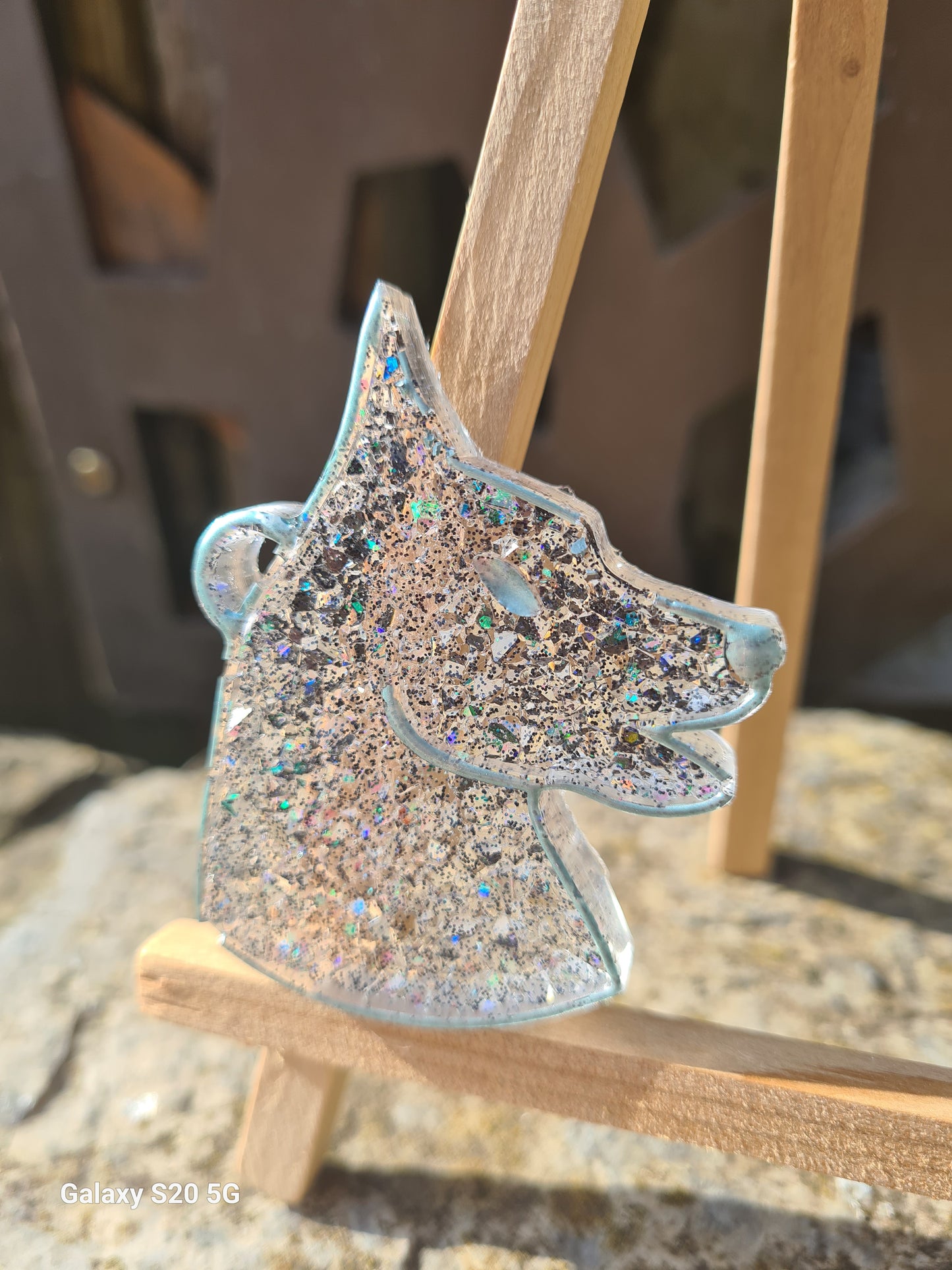 Porte clé tête de loup chien